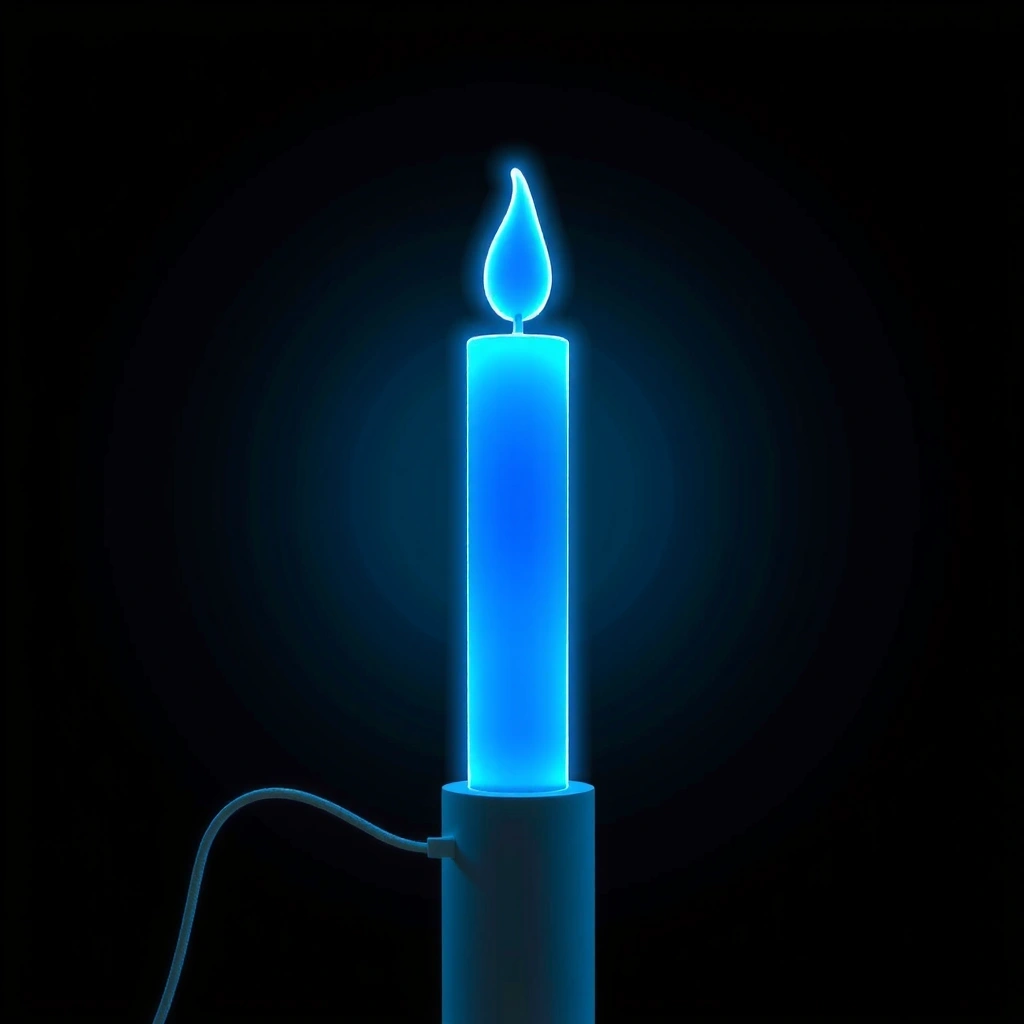 Abstract neon candlestick visualization